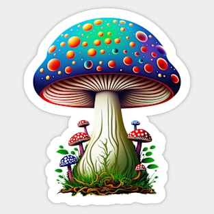 Colorful Hippie Magical Mushrooms Sticker